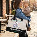 Sac en toile personnalisé avec nom et texte pour la fête des mères Cadeau d'anniversaire pour maman grand-mère