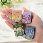 Personalized Birth Flower Magnetic PU Leather Bookmark Clip with Name Daily Reading Use Book Club Birthday Gift for Bookworm Book Lover