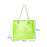 Personalisierte Strandtasche mit irisierender Geburtsblume und Initiale | mit Namen | Transparent | Tote Bag | Sommer Urlaub JGA Geschenk für Frauen