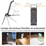 Lampe LED à pince rechargeable personnalisée avec personnage dessin animé et nom - Cadeau d'anniversaire pour les amateurs de lecture