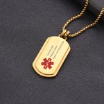 Personalisierte medizinische Notfall-Halskette mit Gravur | Edelstahl | ID-Tag-Anhänger | Sicherheitsschmuck | Muttertag Vatertag Geschenk für Eltern