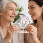 Personalised Cute Elephant Heart-Shaped Acrylic Plaque with Name and Year Anniversary Mother's Day Gift for Moms Kids