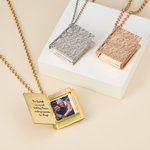 Gepersonaliseerd fotoalbum ketting met 2-6 foto's en tekst sierlijke sieraden verjaardag verjaardag Moederdag cadeau voor vrouwen moeder
