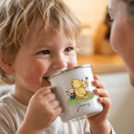Personalized Cute Classic Winnie the Pooh 12 oz Enamel Mug with Name Back to School Birthday Gift for Family Kids