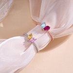 Anillo Personalizado de Corazón con Piedra de Nacimiento Joyería delicada Aniversarios Cumpleaños Día de la Madre Regalo para Mujer