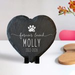 Gepersonaliseerde Gedenkplaat voor Huisdieren van Hartvormige Leisteen Cadeau voor Dierenliefhebbers