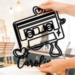 Panneau en métal personnalisé avec nom Décoration murale pour la maison Cadeau d'anniversaire pour les musiciens Amoureux de la musique