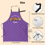 Gepersonaliseerd Foto Design Verstelbaar Waterdicht Naamschort met Zak Moederdag Verjaardagscadeau voor bakker Bakliefhebbers