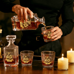 Personalized Firefighter Design Whiskey Decanter with Name and Initial Father's Day Birthday Gift for Man Bartender Dad