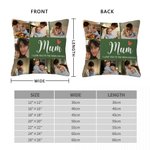 Personalised 7 Photos Red Heart Soft Cushion Cover with Nickname and Text Home Decor Mother's Day Gift for Mom Grandma