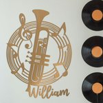 Panneau en métal personnalisé avec nom Décoration murale pour la maison Cadeau d'anniversaire pour les musiciens Amoureux de la musique