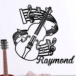 Panneau en métal personnalisé avec nom Décoration murale pour la maison Cadeau d'anniversaire pour les musiciens Amoureux de la musique