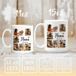 Tasse en céramique multicolore personnalisée 7 photos 11 oz 15 oz avec titre et texte Anniversaire Fête des mères Cadeau pour Maman Grand-mère