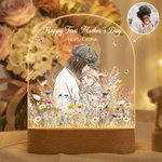 Lámpara de noche acrílica personalizada con nombre y título pintada a mano en estilo acuarela Decoración de la habitación Día de la madre Cumpleaños Regalo para recién nacidos Mamá