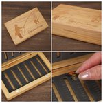Boîte de rangement en bois pour la pêche à la mouche avec nom Utilisation quotidienne pour les activités de pêche Cadeau d'anniversaire pour les passionnés de pêche