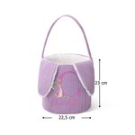 Personalisierter Cord Osterkorb mit Plüsch-Hasenohren | mit Peter-Hase-Motiv Namen und Initiale | flauschige Innenseite | Ostern Geschenk für Kinder