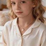 Personalised Birthstone Geometric Necklace with Engraved Initial Dainty Jewellery Birthday Children's Day Gift for Kids