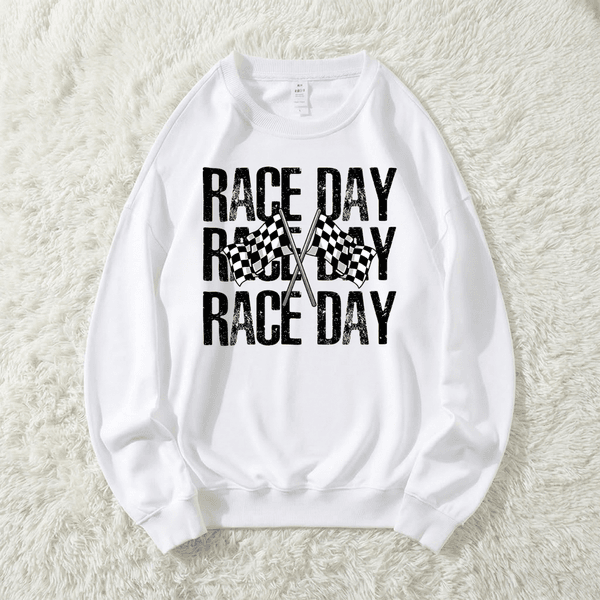 Personalizzato Multicolore Retro Race Day Design Felpa morbida con nome Regalo di compleanno per gli amanti dei piloti