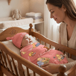 Personalized Classic Winnie the Pooh 100% Cotton Soft Swaddle Hat Set with Name Birthday Baby Shower Gift for Baby Newborn