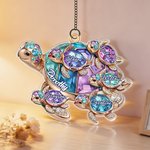 Personalised Crystal Turtle Sun Catcher Acrylic Ornament with Title and Names Mother's Day Birthday Gift for Mom Grandma