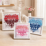 Personalized 1-6 Names Love Paper Flower Shadow Box Frame with Title Home Decor Anniversary Mother's Day Gift for Wife Woman
