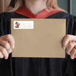 Personlig Graduation Cap Animal Vattentäta klistermärken med namn Returadressetikett Celebration Party Decor Graduation Ceremony Gift for Graduates