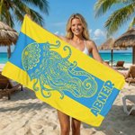 Personalisierte Farbe Blocking Tier schnell trocknen weich überdimensioniert Strandtuch mit Namen Sommer Urlaub Strand Party Geburtstag Geschenk für Familie Freunde