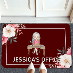 Paillasson anti-dérapant avec nom et bordure Cadeau d'anniversaire pour les employés de bureau