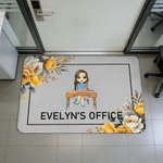 Paillasson anti-dérapant avec nom et bordure Cadeau d'anniversaire pour les employés de bureau