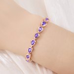 Personligt Teardrop Birthstone Tennisarmband Elegant Dainty Smycken Födelsedag Mors dag Jubileum Present till mamma Fru Flickvän Vän