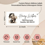 Personlig Graduation Cap Animal Vattentäta klistermärken med namn Returadressetikett Celebration Party Decor Graduation Ceremony Gift for Graduates