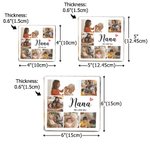 Personalised 7 Family Photos Collage Square Acrylic Plaque with Title and Text Home Decor Mother's Day Birthday Gift for Mom Grandmother