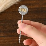 Personalized Cattle Brand Turquoise Initials Western Style Cowboy Toothpick Hat Pin Birthday Father's Day Anniversary Gift for Cowboy Man