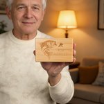 Boîte de rangement en bois pour la pêche à la mouche avec nom Utilisation quotidienne pour les activités de pêche Cadeau d'anniversaire pour les passionnés de pêche