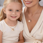 Personalised Birthstone Geometric Necklace with Engraved Initial Dainty Jewellery Birthday Children's Day Gift for Kids