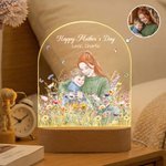 Lámpara de noche acrílica personalizada con nombre y título pintada a mano en estilo acuarela Decoración de la habitación Día de la madre Cumpleaños Regalo para recién nacidos Mamá