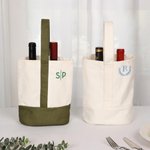 Sac à vin en toile brodée multicolore personnalisé avec initiales Fête de mariage Anniversaire Cadeau pour les amateurs de vin