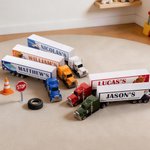 Personalized Multicolor Toy Truck with Name Indoor Outdoor Car Toy Baby Shower Birthday Gift for Boys Kids