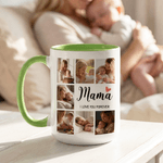 Tasse en céramique multicolore personnalisée 7 photos 11 oz 15 oz avec titre et texte Anniversaire Fête des mères Cadeau pour Maman Grand-mère