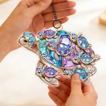 Personalised Crystal Turtle Sun Catcher Acrylic Ornament with Title and Names Mother's Day Birthday Gift for Mom Grandma