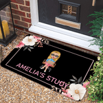 Paillasson anti-dérapant avec nom et bordure Cadeau d'anniversaire pour les employés de bureau