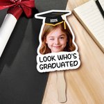 Personalised Cute Graduation Cap Childhood Photo Handheld Fan with Text Party Supplies Graduation Ceremony Gift for Graduates