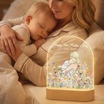 Lámpara de noche acrílica personalizada con nombre y título pintada a mano en estilo acuarela Decoración de la habitación Día de la madre Cumpleaños Regalo para recién nacidos Mamá