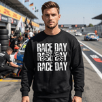 Personalised Multicolor Retro Race Day Design Soft T-shirt Sweatshirt with Name Game Day Birthday Gift for Racer Lovers