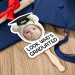 Personalised Cute Graduation Cap Childhood Photo Handheld Fan with Text Party Supplies Graduation Ceremony Gift for Graduates