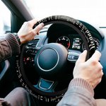 Housse de protection pour volant de voiture personnalisée avec nom et nuage de mots Cadeau d'anniversaire pour famille, ami, propriétaire de voiture