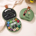 Personalised Birth Flower Cartoon Character Sewing Tool Box with Name Daily Storage Birthday Gift for Sewing Lovers