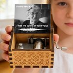 Caja de Música de Madera Personalizada con Foto Floral Vintage con Texto y Melodía Mecánica Regalo Conmemorativo para la Familia