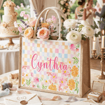 Sac en toile de jute avec nom Cadeau d'anniversaire de la fête des mères pour femme