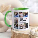 Tasse en céramique multicolore personnalisée 7 photos 11 oz 15 oz avec titre et texte Anniversaire Fête des mères Cadeau pour Maman Grand-mère
